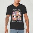 I Have No Shelf Control Ghost Reading Books Pun Men's V-Neck T-Shirt I Have No Shelf Control Ghost Reading Books Pun Men's V-Neck T-Shirt