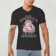 Not Friendly Do Not Approach Women & Girls Unicorn Cute Introvert & Humor Lovers For Women V-Neck Classic Fit Modern Short Sleeve Men's V-Neck T-Shirt