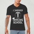 Nursing School Graduation Shirt I Survived RN Gift Men's V-Neck T-Shirt