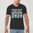 Nursing School Survivor Graduation Nurse RN 2020 Friend Men's V-Neck T-Shirt