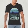 Ofishally Retired Fishing Retro Retirement Dad Men Men's V-Neck T-Shirt Ofishally Retired Fishing Retro Retirement Dad Men Men's V-Neck T-Shirt