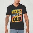 Im This Old Retro 80s 90s VHS Cassette Floppy Disk Nostalgia Men's V-Neck T-Shirt Im This Old Retro 80s 90s VHS Cassette Floppy Disk Nostalgia Men's V-Neck T-Shirt