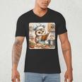 Owl Learning To Cook With Cookbook Chef Apron Stove Cooking Men's V-Neck T-Shirt Owl Learning To Cook With Cookbook Chef Apron Stove Cooking Men's V-Neck T-Shirt