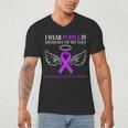 Pancreatic Cancer I Wear Purple In Memory Of My Dad Men's V-Neck T-Shirt