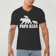 Papa Bear Two Cubs Shirt Daddy Bear Twin Tshirt Papa 2 Kids Men's V-Neck T-Shirt