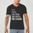 Papa Dad Legend Men Grandpa Christmas Father's Day Birthday Men's V-Neck T-Shirt