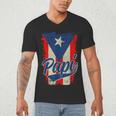 Papi Puerto Rican Dad Puerto Rico Pride Boricua Father's Day Men's V-Neck T-Shirt