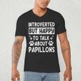 Papillon Dog Owner Introverted Spaniel Breed Fur Parent Men's V-Neck T-Shirt