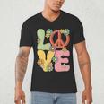 Peace Sign Love Groovy Vibes Costume Nostalgia 1980s Fashion Men's V-Neck T-Shirt