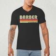 Personal Christmas Retro Vintage Graduation BARBER Job Title Profession Birthday Worker Idea Men's V-Neck T-Shirt