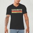 Personal Christmas Retro Vintage Graduation Gunsmith Job Title Profession Birthday Worker Idea Men's V-Neck T-Shirt