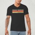 Personal Christmas Retro Vintage Graduation Project Manager Job Title Profession Birthday Worker Men's V-Neck T-Shirt