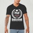PhD Survivor Doctorate Graduate Shirt Graduation Men's V-Neck T-Shirt