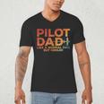 Pilot Dad Art For Men Father Aviation Airplane Pilot Men's V-Neck T-Shirt