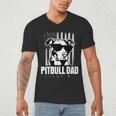 Pitbull Dad Men Pitbull Lover For Dog Dad American Flag Men's V-Neck T-Shirt Pitbull Dad Men Pitbull Lover For Dog Dad American Flag Men's V-Neck T-Shirt