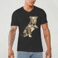 Pitbull I Love Dad Pit Bull Terrier Pettie Dog Owner Father Men's V-Neck T-Shirt Pitbull I Love Dad Pit Bull Terrier Pettie Dog Owner Father Men's V-Neck T-Shirt