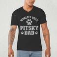Pitsky Dog Dad World's Best Pitsky Daddy Men Women Girls Kids Men's V-Neck T-Shirt