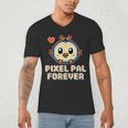 Pixel Art Pet Y2K Retro Vintage Digital Nostalgia Y2K Tech Men's V-Neck T-Shirt