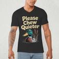 Please Chew Quieter Introvert Duck Lover Men's V-Neck T-Shirt