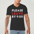 Please Leave By 9 Introvert Party Anti-Social Birthday Men's V-Neck T-Shirt