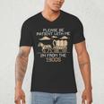 Please Be Patient I'm From The 1900s Retro Pixel Horse Wagon Men's V-Neck T-Shirt