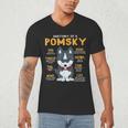 Pomsky Anatomy Dog Mom Dad Men's V-Neck T-Shirt