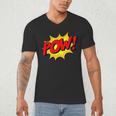 POW -Adults Kids Comic Book Cartoon Pop Art Novelty Sarcastic Men's V-Neck T-Shirt