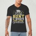 Proud Aunt Of 2024 College Graduate Family 24 Graduation Men's V-Neck T-Shirt