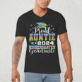 Proud Auntie Of Kindergarten Graduate 2024 Graduation Auntie Men's V-Neck T-Shirt