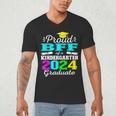 Proud Bff Of Kindergarten Graduate 2024 Graduation Bff Men's V-Neck T-Shirt