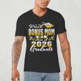 Proud Bonus Mom Of a Class Of 2026 Graduate Graduation 2026 Men's V-Neck T-Shirt