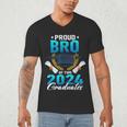 Proud Brother Of Two 2024 Graduates Twin Family Graduation Men's V-Neck T-Shirt