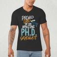 Proud Dad PhD Doctoral Graduation Doctorate Degree EdD PsyD Men's V-Neck T-Shirt