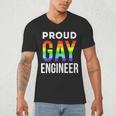 Proud Gay Engineer LGBTQ Rainbow Engineering Graduation Men's V-Neck T-Shirt