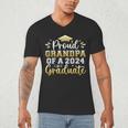 Proud Grandpa Of a 2024 Graduate Senior Graduation Men Men's V-Neck T-Shirt