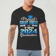 Proud Great Uncle Of Two 2024 Graduate Class 2024 Graduation Men's V-Neck T-Shirt