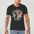 Proud Greyhound Dad American Flag Patriotic Greyhound Dad Men's V-Neck T-Shirt
