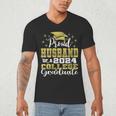 Proud Husband Of 2024 College Graduate Family 24 Graduation Men's V-Neck T-Shirt