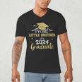 Proud Little Brother Class 2024 Graduate Senior Graduation Men's V-Neck T-Shirt