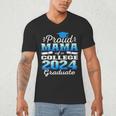 Proud Mama Of 2024 College Graduate Family 24 Graduation Men's V-Neck T-Shirt
