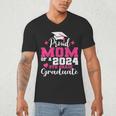 Proud Mom Of 2024 5th Grade Graduate Mother Graduation Men's V-Neck T-Shirt