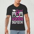 Proud Mom Of A 2024 Senior Graduation Men's V-Neck T-Shirt