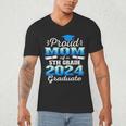 Proud Mom Of 5th Grade Graduate 2024 Elementary Graduation Men's V-Neck T-Shirt