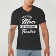 Proud Mom Of An Awesome Teacher Shirt Cute Graduation For Men Women Men's V-Neck T-Shirt