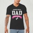 Proud New Dad Its A Girl Baby Gender Announcement Men's V-Neck T-Shirt