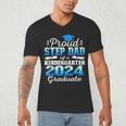 Proud Step Dad Of Kindergarten Graduate 2024 Graduation Step Men's V-Neck T-Shirt