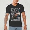 Queen Masters Degree Graduation Educated Melanin Grad Men's V-Neck T-Shirt