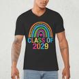 Rainbow Senior 2029 Shirt Class Of 2029 Cute Graduation Men's V-Neck T-Shirt