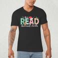 Read Banned Books Christmas Holiday Men's V-Neck T-Shirt