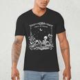 Read In Peace Skeleton Reading Book Halloween Bookish Men's V-Neck T-Shirt